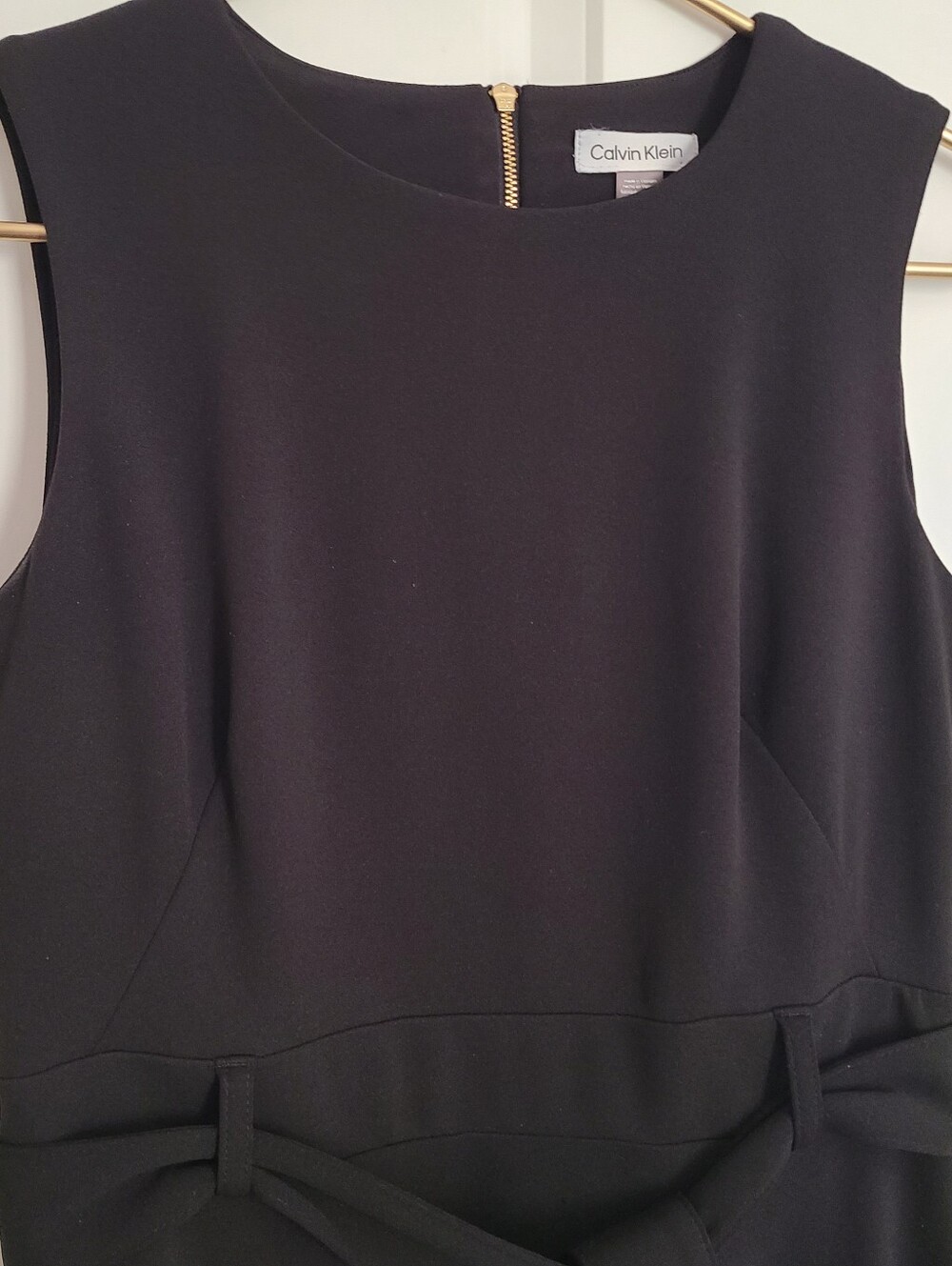 Calvin Klein Black Belted Midi Dress Size 6 - Picture 2 of 12